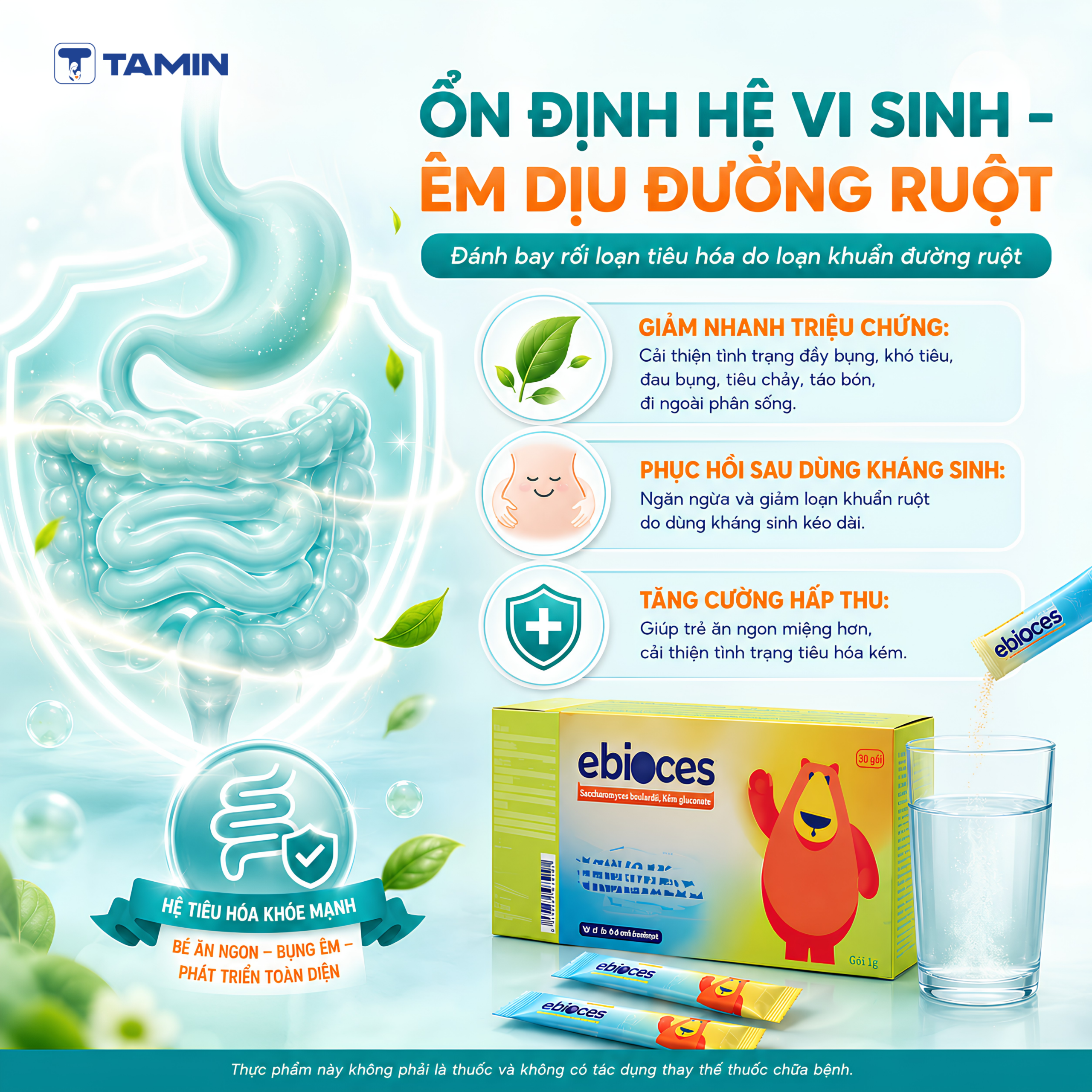 Ebioces – Men vi sinh bổ sung Kẽm, hỗ trợ giảm rối loạn tiêu hóa Ebioces – Men vi sinh bổ sung Kẽm, hỗ trợ giảm rối loạn tiêu hóa