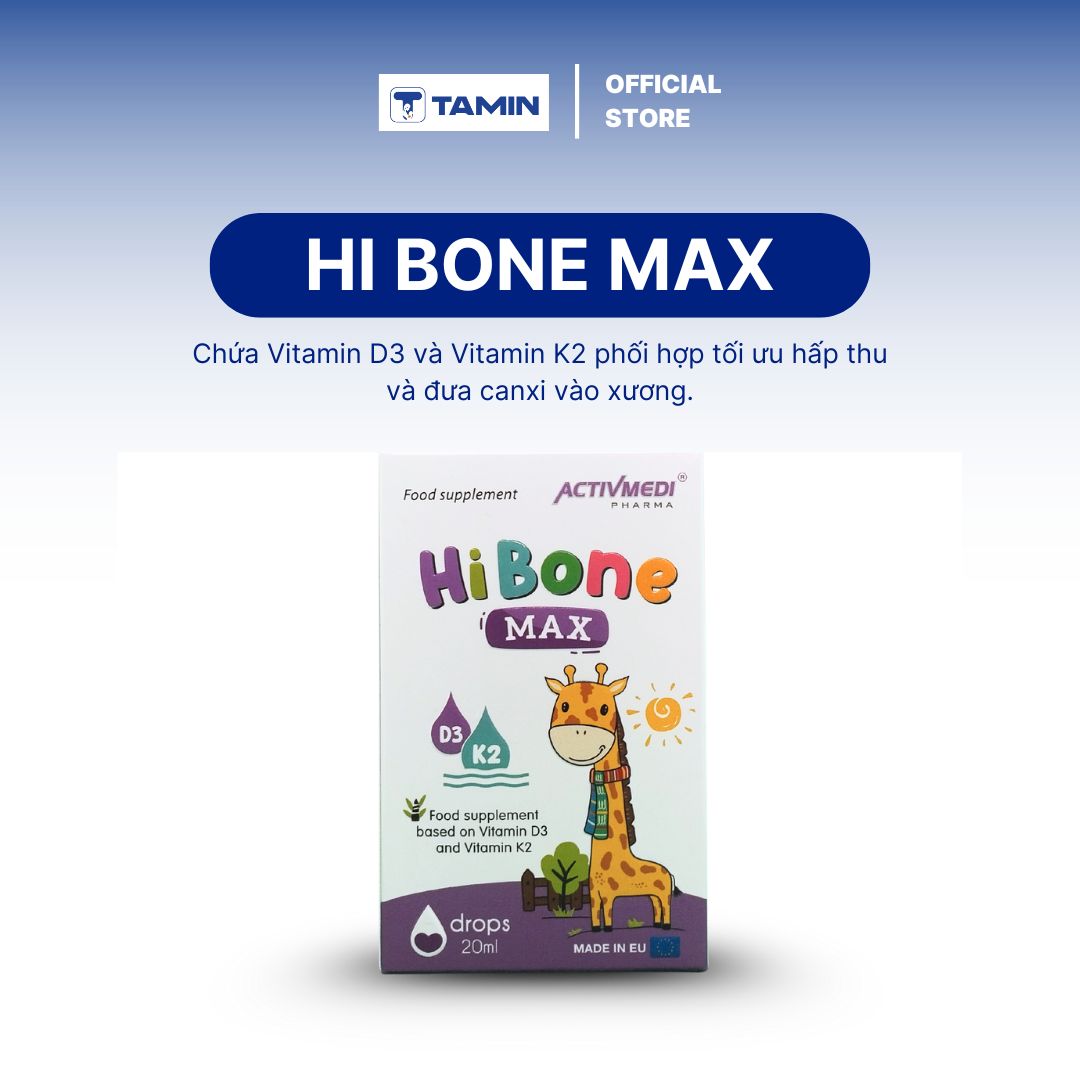 Hi Bone Max – Vitamin D3 K2 nhỏ giọt, hỗ trợ hấp thu Canxi Hi Bone Max – Vitamin D3 K2 nhỏ giọt, hỗ trợ hấp thu Canxi