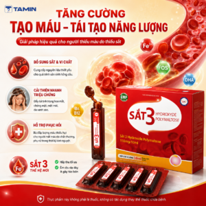 Sắt 3 Hydroxyde Polymaltose chứa Sắt III Hydroxyde Polymaltose kết hợp cùng DHA, Vitamin B6, Vitamin B12 và Kẽm, giúp bổ sung sắt, hỗ trợ tăng cường tạo máu cho trẻ em, phụ nữ mang thai và người thiếu máu. Dạng dung dịch tiện dùng, hấp thu tốt, vị ngọt không tanh.