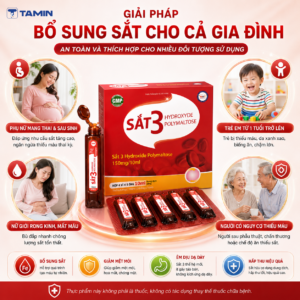 Sắt 3 Hydroxyde Polymaltose chứa Sắt III Hydroxyde Polymaltose kết hợp cùng DHA, Vitamin B6, Vitamin B12 và Kẽm, giúp bổ sung sắt, hỗ trợ tăng cường tạo máu cho trẻ em, phụ nữ mang thai và người thiếu máu. Dạng dung dịch tiện dùng, hấp thu tốt, vị ngọt không tanh.