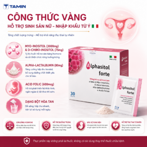 TPBVSK Alphasitol Forte – Bổ sung Myo-Inositol, hỗ trợ sức khỏe buồng trứng (Hộp 30 gói)