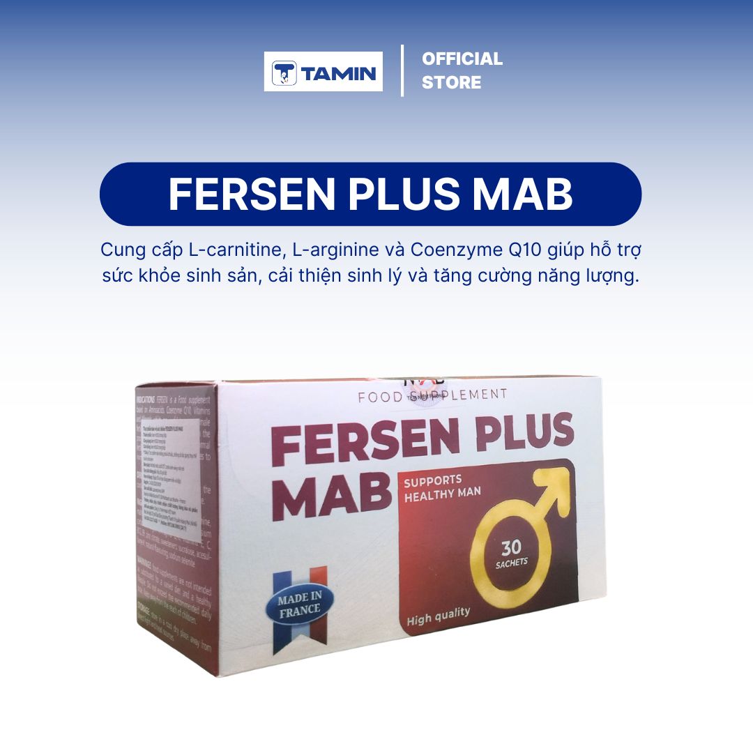 Fersen Plus MAB – Bổ sung L-carnitine & CoQ10, hỗ trợ sinh sản nam giới Fersen Plus MAB – Bổ sung L-carnitine & CoQ10, hỗ trợ sinh sản nam giới
