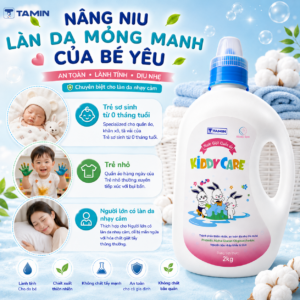 Nước giặt quần áo Kiddy Care là giải pháp giặt giũ chuyên biệt, kết hợp công nghệ làm sạch sâu và thành phần Prebiotic độc đáo, giúp loại bỏ hiệu quả các vết bẩn cứng đầu trên quần áo trẻ em, đồng thời bảo vệ làn da non nớt của bé khỏi kích ứng và vi khuẩn có hại.