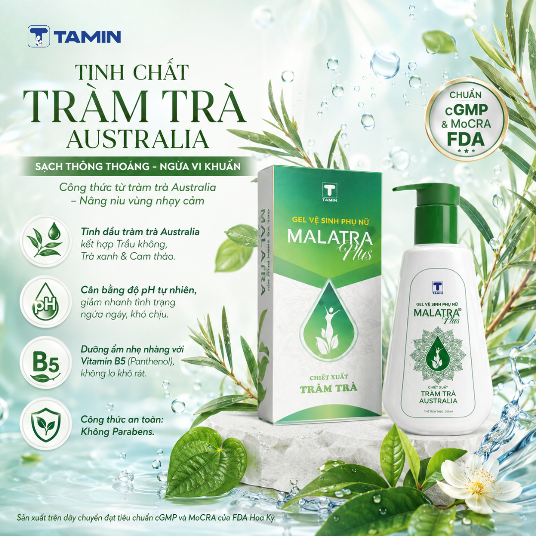 Gel Vệ Sinh Phụ Nữ Malatra Plus dịu nhẹ cho phụ nữ, Tinh dầu tràm trà Australia (Chai 200ml) Gel Vệ Sinh Phụ Nữ Malatra Plus dịu nhẹ cho phụ nữ, Tinh dầu tràm trà Australia (Chai 200ml)