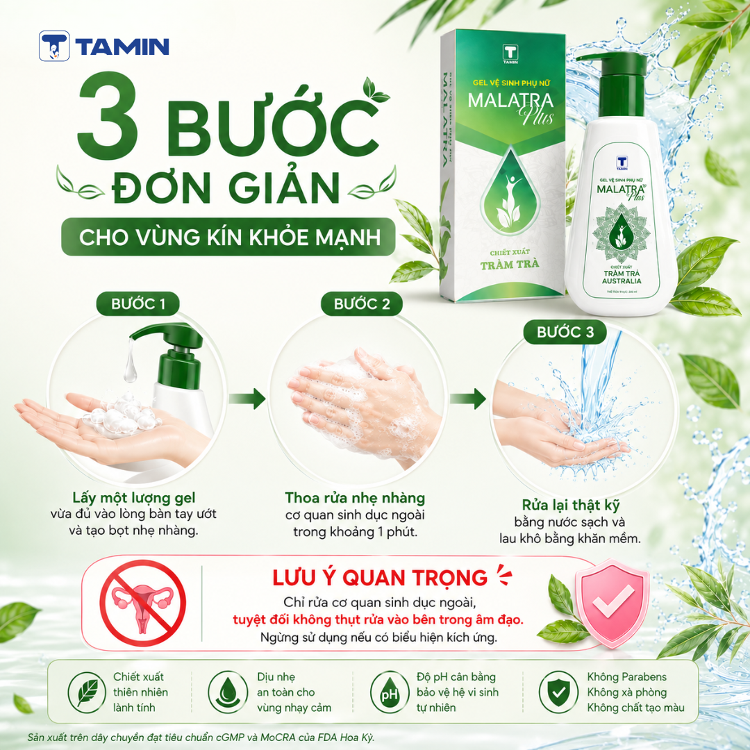 Gel Vệ Sinh Phụ Nữ Malatra Plus dịu nhẹ cho phụ nữ, Tinh dầu tràm trà Australia (Chai 200ml) Gel Vệ Sinh Phụ Nữ Malatra Plus dịu nhẹ cho phụ nữ, Tinh dầu tràm trà Australia (Chai 200ml)