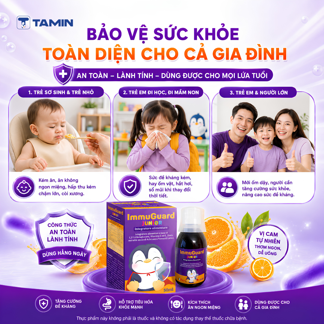 ImmuGuard Junior - Siro hỗ trợ tăng đề kháng, giúp bé tiêu hóa tốt ImmuGuard Junior - Siro hỗ trợ tăng đề kháng, giúp bé tiêu hóa tốt