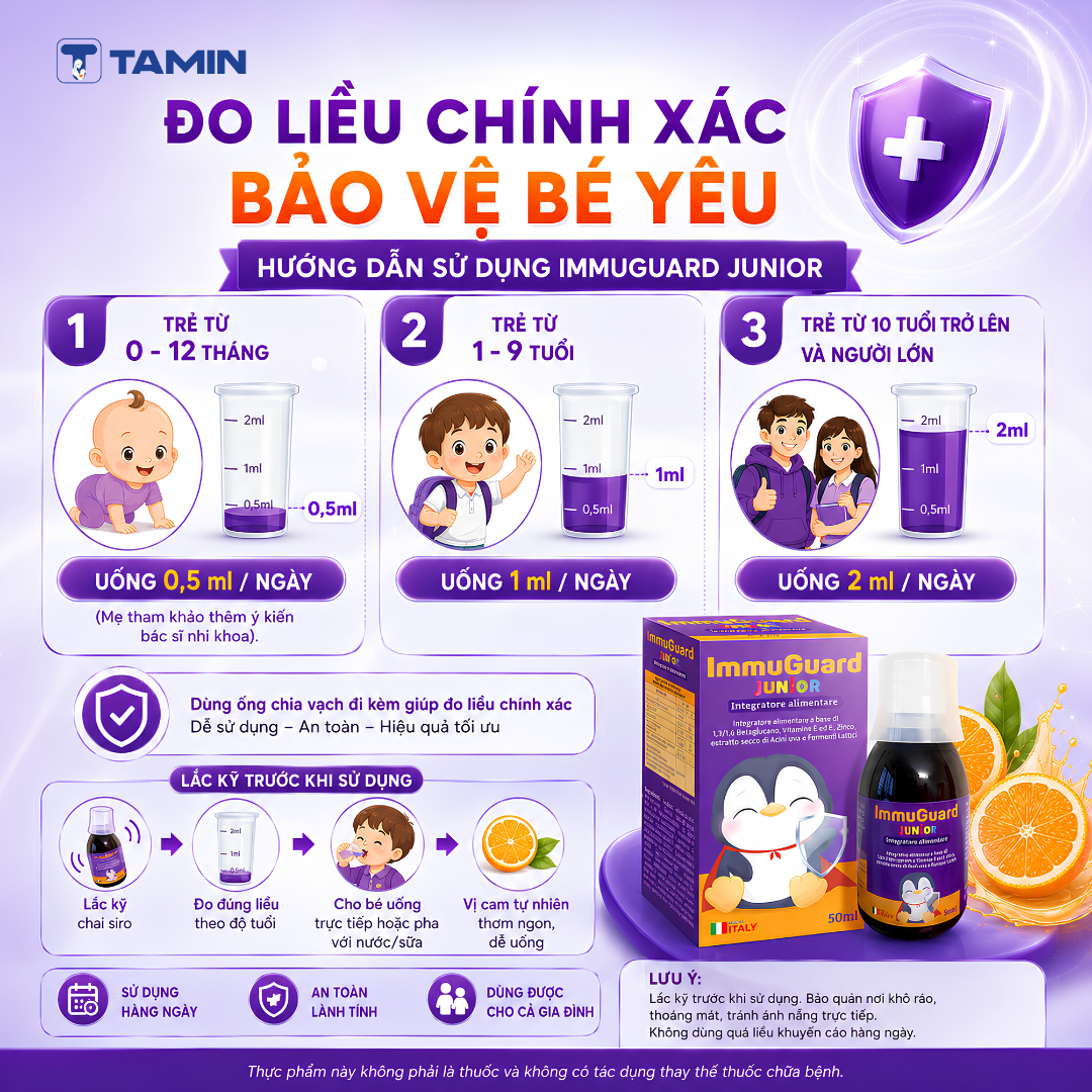 ImmuGuard Junior - Siro hỗ trợ tăng đề kháng, giúp bé tiêu hóa tốt ImmuGuard Junior - Siro hỗ trợ tăng đề kháng, giúp bé tiêu hóa tốt