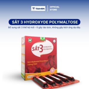 Sắt 3 Hydroxyde Polymaltose chứa Sắt III Hydroxyde Polymaltose kết hợp cùng DHA, Vitamin B6, Vitamin B12 và Kẽm, giúp bổ sung sắt, hỗ trợ tăng cường tạo máu cho trẻ em, phụ nữ mang thai và người thiếu máu. Dạng dung dịch tiện dùng, hấp thu tốt, vị ngọt không tanh.
