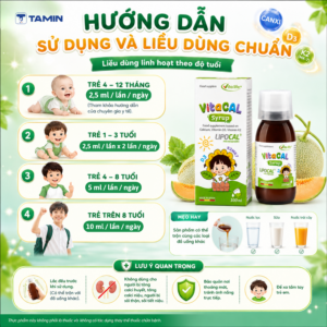 Vitacal – Siro Canxi sinh học kết hợp D3 và K2, hỗ trợ trẻ phát triển xương