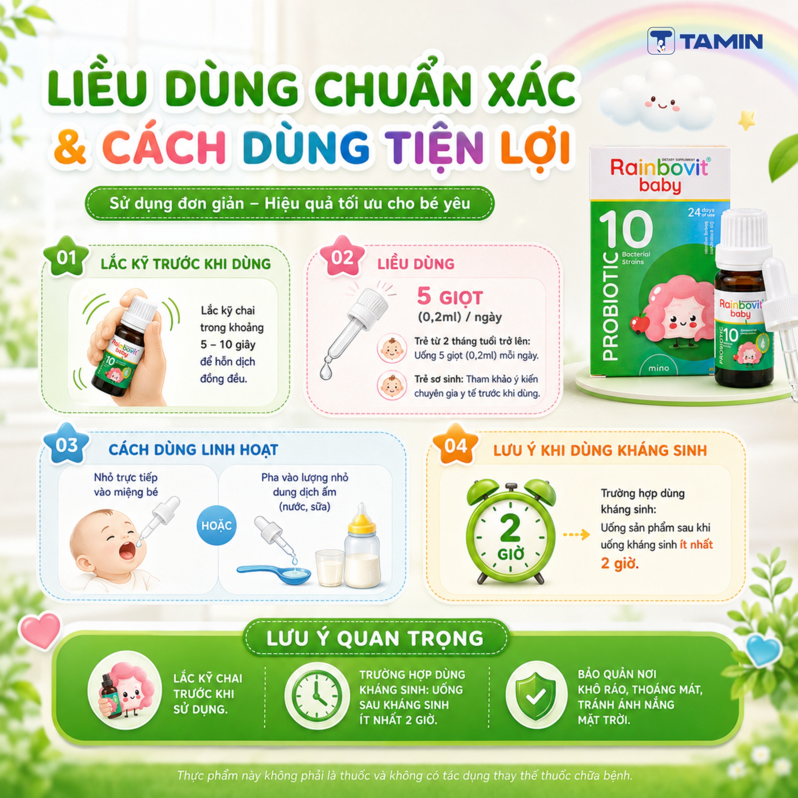 Rainbovit Baby – Men vi sinh 10 chủng lợi khuẩn Rainbovit Baby – Men vi sinh 10 chủng lợi khuẩn