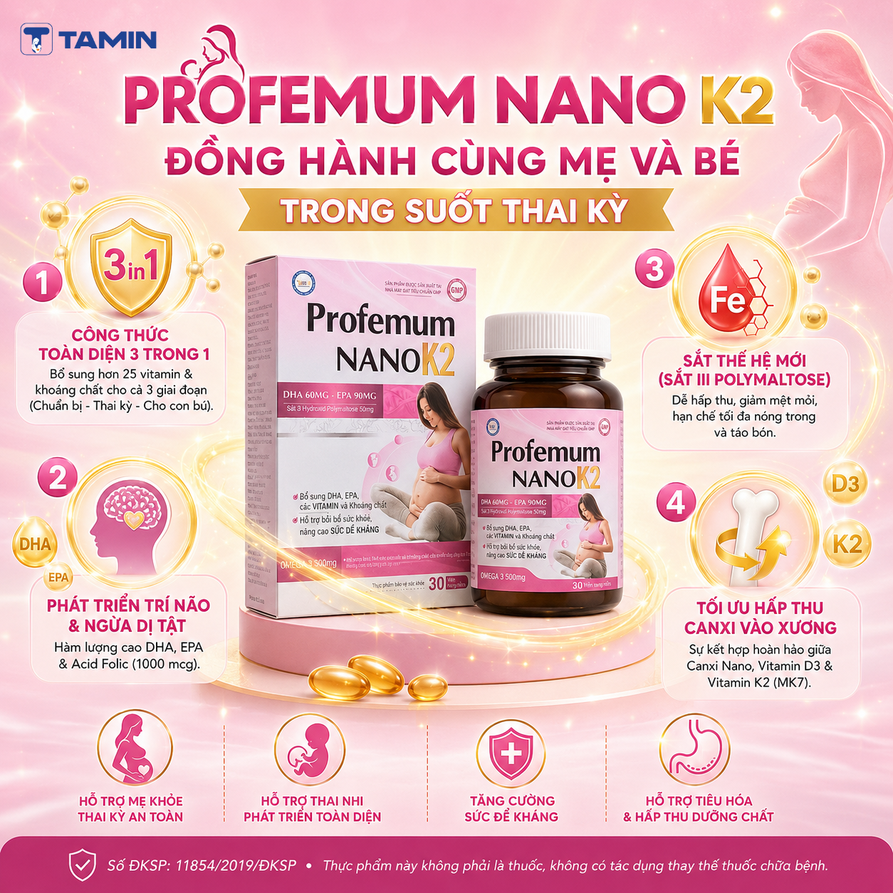 Profemum Nano K2 – Vitamin tổng hợp cho bà bầu, bổ sung DHA, Sắt Profemum Nano K2 – Vitamin tổng hợp cho bà bầu, bổ sung DHA, Sắt