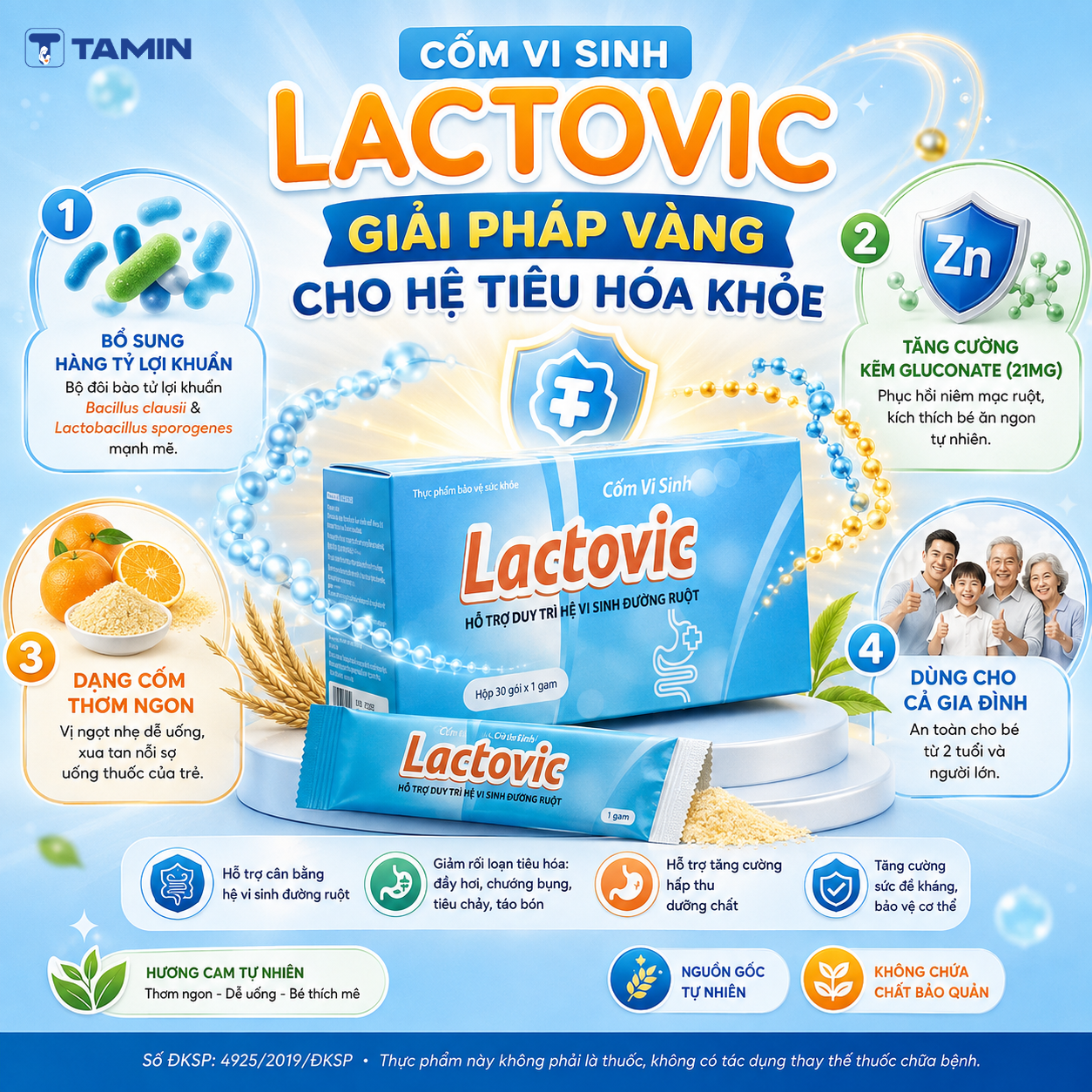 Cốm vi sinh LACTOVIC – Men vi sinh dạng cốm, hỗ trợ giảm đầy bụng, khó tiêu Cốm vi sinh LACTOVIC – Men vi sinh dạng cốm, hỗ trợ giảm đầy bụng, khó tiêu