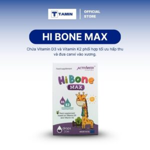 Thực phẩm bổ sung Vitamin D3, K2 HI BONE MAX hỗ trợ chắc xương, mọc răng, dạng nhỏ giọt – Chai 20ml