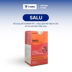 Viên uống bổ sung sắt SALU IronAid hỗ trợ cải thiện thiếu máu, hấp thu tốt, không lo táo (Lọ 60 viên)