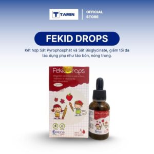 Siro FeKid Drops bổ sung Sắt hữu cơ & Vitamin C tăng đề kháng, ngừa thiếu máu cho bé, nhập khẩu Ý, chai 30ml