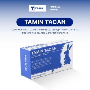 Viên uống bổ sung Canxi TAMIN TACAN thành phần TruCal D7, Vitamin D3, K2 hỗ trợ chắc xương – Hộp 30 viên