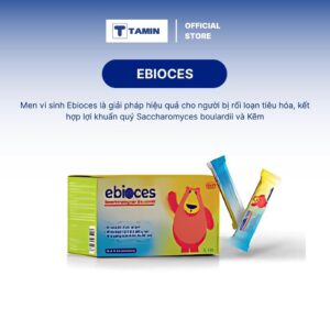 Men Vi Sinh Ebioces Bổ Sung Lợi Khuẩn Saccharomyces Boulardii và Kẽm Hỗ Trợ Tiêu Hóa, Giảm Tiêu Chảy Hộp 30 Gói