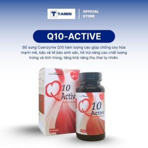 Viên Uống Q10-ACTIVE Bổ Sung Coenzyme Q10 120mg giúp chống Oxy Hóa, bảo vệ tế bào sinh sản, Lọ 60 Viên