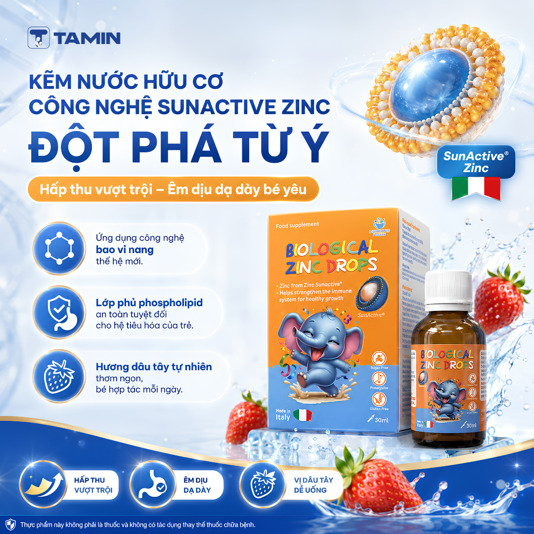 Biological Zinc Drops – Kẽm giọt hữu cơ, hỗ trợ bé ăn ngon, tăng đề kháng Biological Zinc Drops – Kẽm giọt hữu cơ, hỗ trợ bé ăn ngon, tăng đề kháng